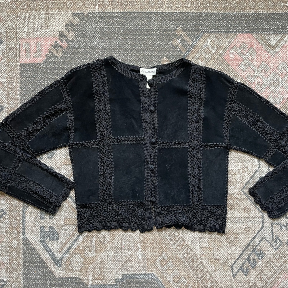 Gantos Vintage Black Suede Leather Jacket
